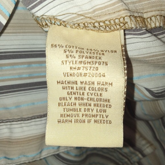 BKE Shirt Contour Striped Size L Large Button Up Multi Color With Turquoise. - Picture 7 of 8